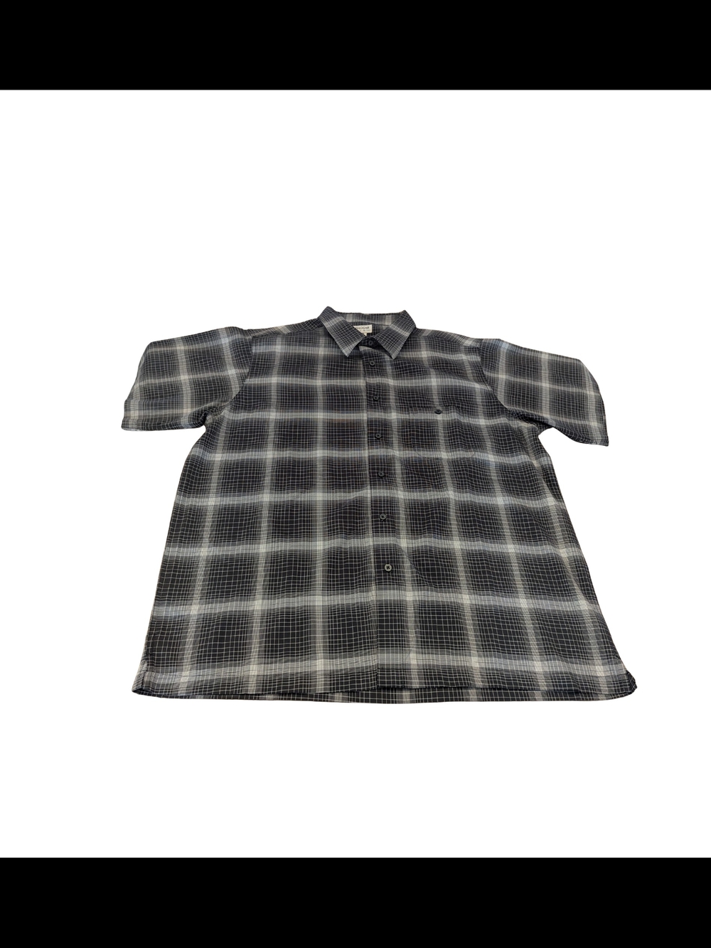 EUC Haggar Cool 18 Tec mens XXL Black Check Short sleeve Button Up Shirt